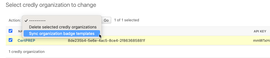 Credly badge templates synchronization